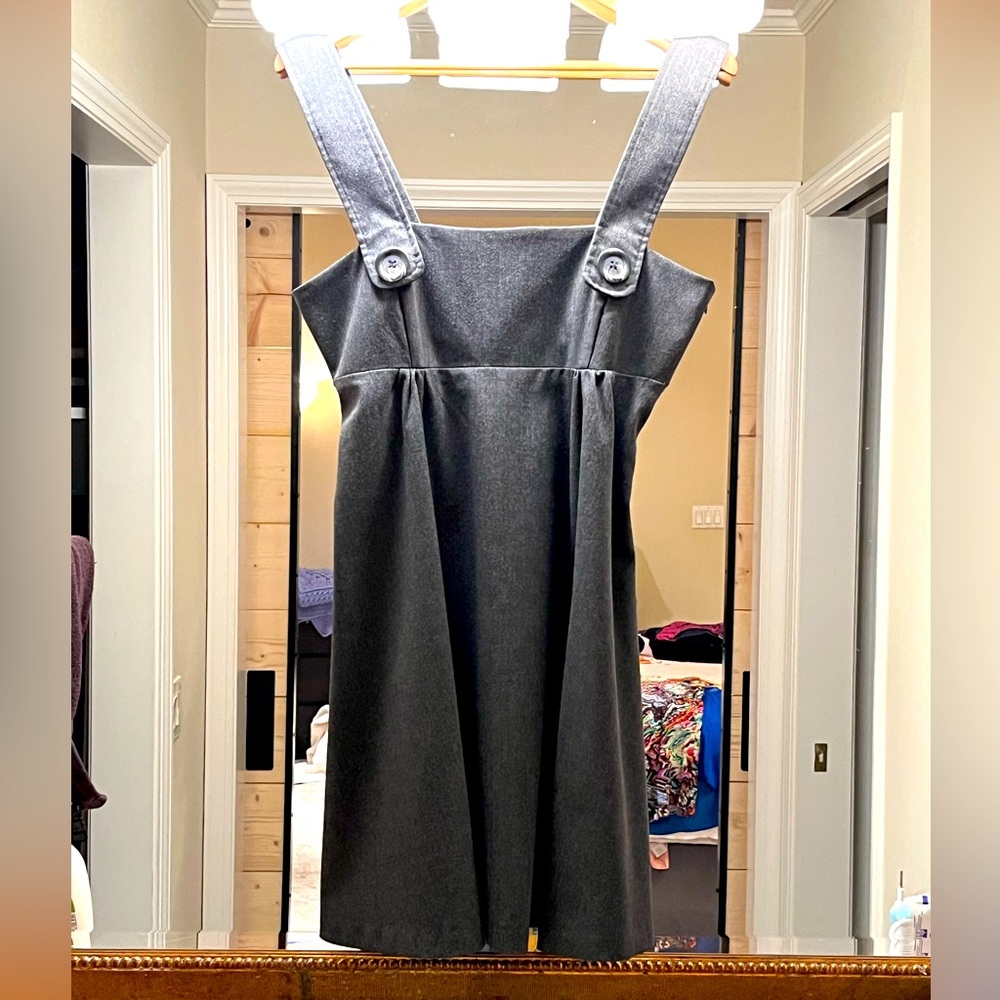 Adorable grey suiting fabric dress, great statement piece for the office